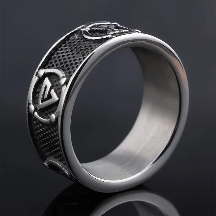 Vintage Irregular Arc Triangle Ring – Unisex Stainless Steel Statement Jewelry