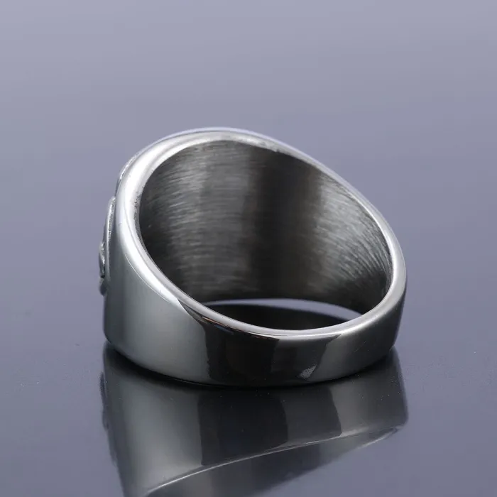 Men's Cross Ring – New Vintage Style Stainless Steel Ring with Epoxy Inlay