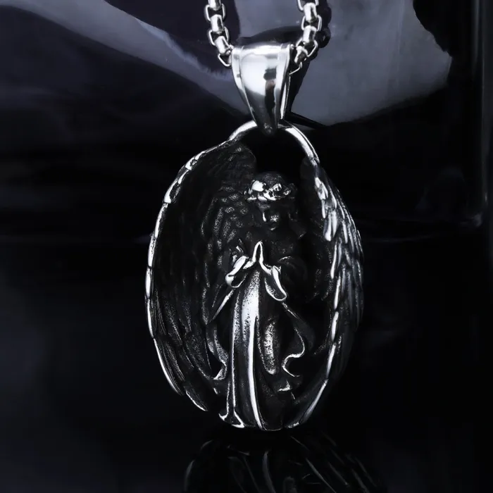 Stainless Steel European Faith Goddess Prayer Pendant – Hot-Selling Gothic Style