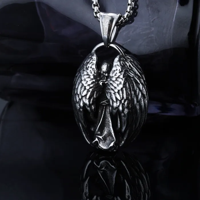 Stainless Steel European Faith Goddess Prayer Pendant – Hot-Selling Gothic Style