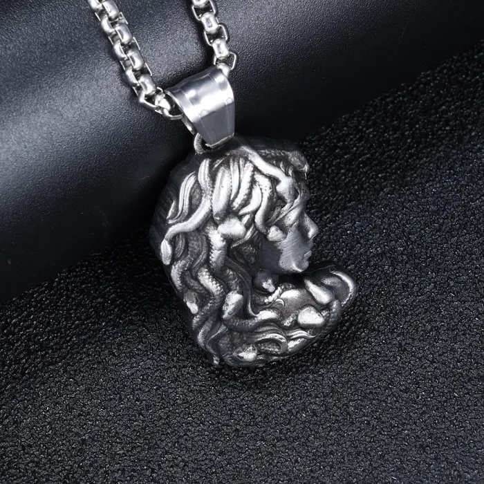Vintage Punk Style Angel Pendant – Unisex Stainless Steel Minimalist Necklace for Street Fashion | In Stock