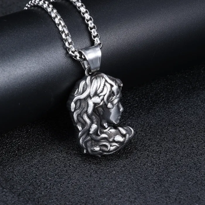Vintage Punk Style Angel Pendant – Unisex Stainless Steel Minimalist Necklace for Street Fashion | In Stock