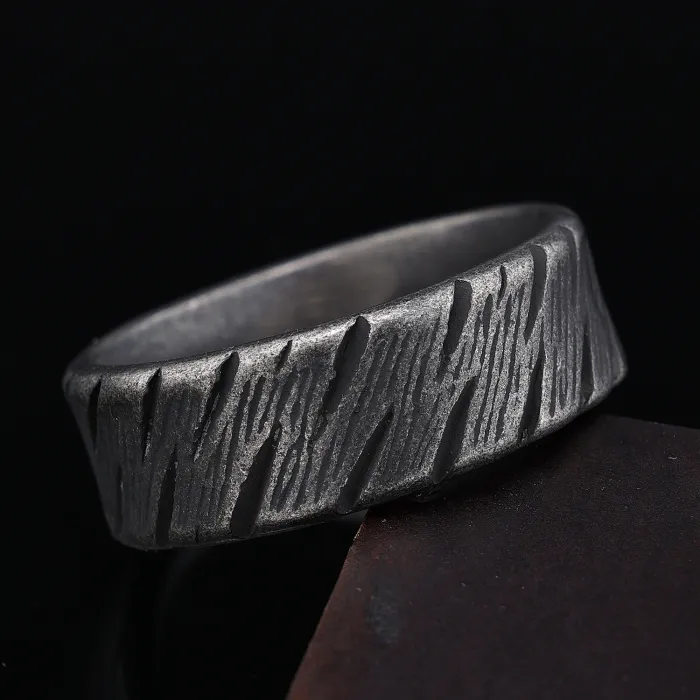 Vintage Style Stainless Steel Totem Wheel Ring – Unisex, Matte Finish, In Stock