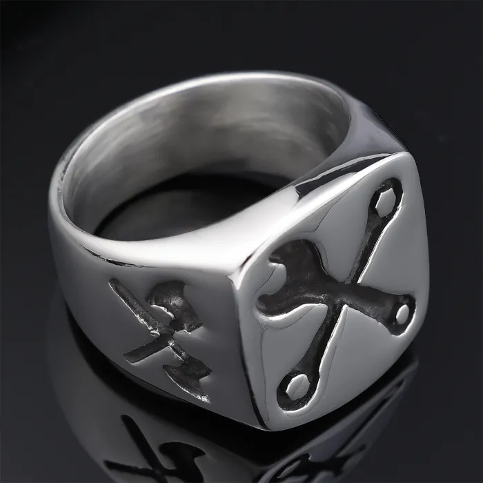 Minimalist Biker Style Geometric Wrench Pendant – Stainless Steel, In Stock