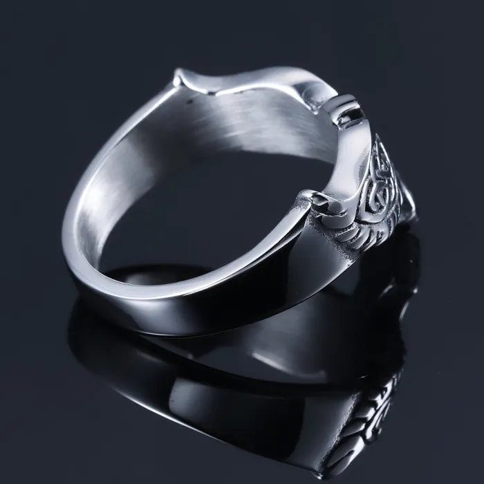 Hot-Selling Hip-Hop Retro Viking Eagle Ring – Unisex Stainless Steel Totem Pattern