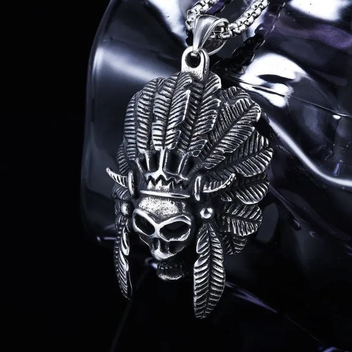 Vintage Tribal Style Indian Chief Pendant – Stainless Steel Hot-Selling AliExpress Fashion Jewelry