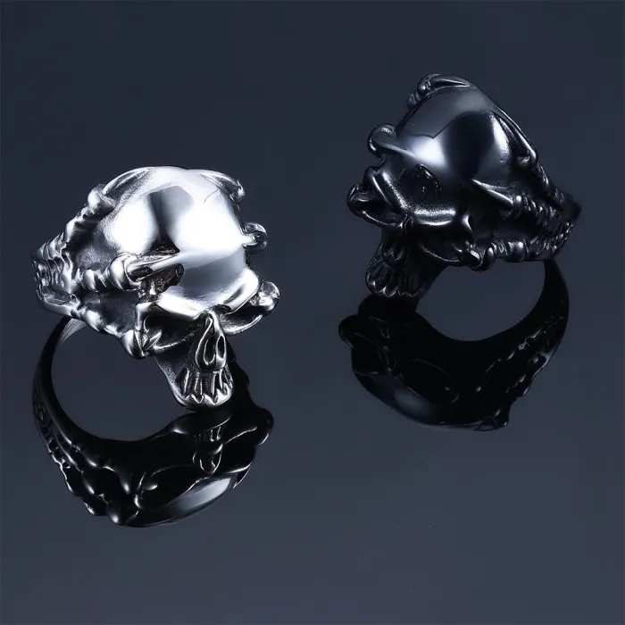 Factory Direct Skull Ring – Punk Retro Stainless Steel Jewelry for Men | Wholesale In-Stock Bulk Supplier