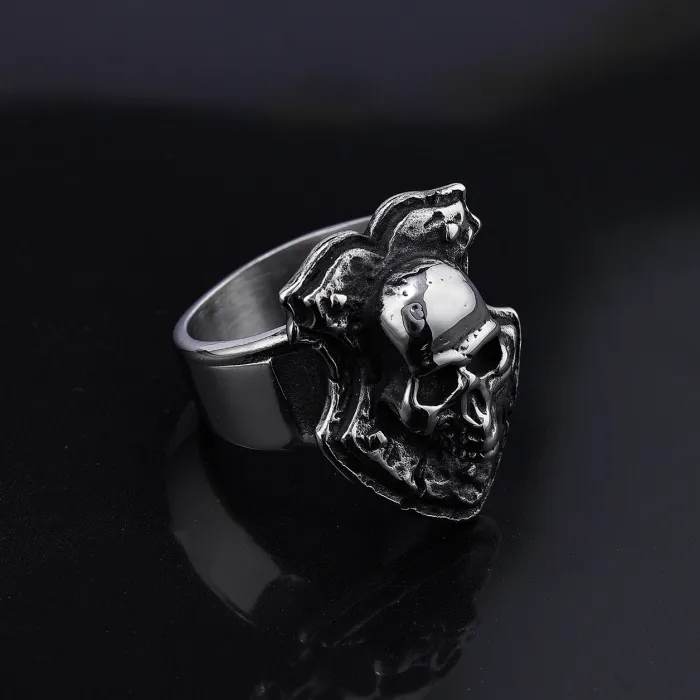 Punk Retro Skull Stainless Steel Ring – Factory Direct Wholesale In Stock
