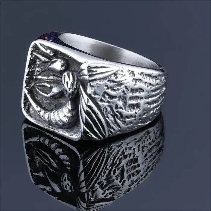 AliExpress Retro Punk Style Bee Ring – Vintage Stainless Steel Men's Jewelry