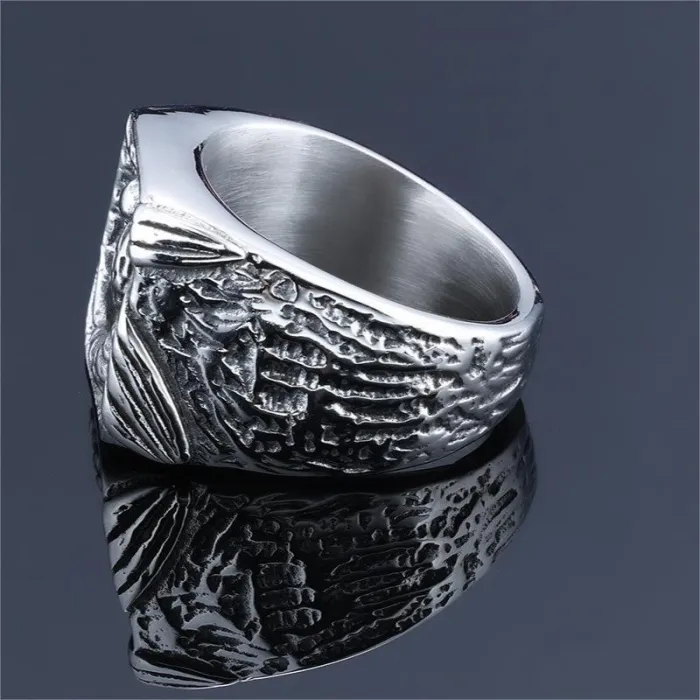 AliExpress Retro Punk Style Bee Ring – Vintage Stainless Steel Men's Jewelry