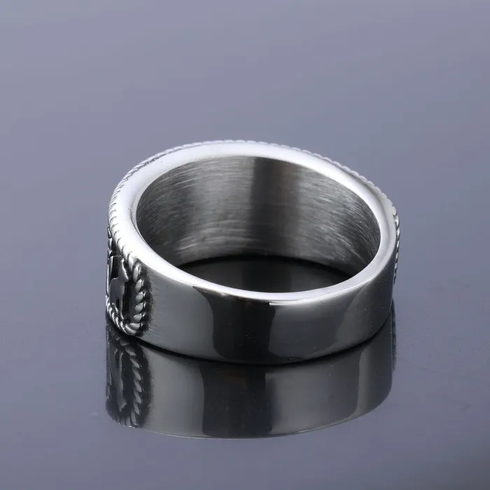 Horus Eye Stainless Steel Ring – Retro Fashion Statement Band for Men & Women | Bulk Jewelry Supplier