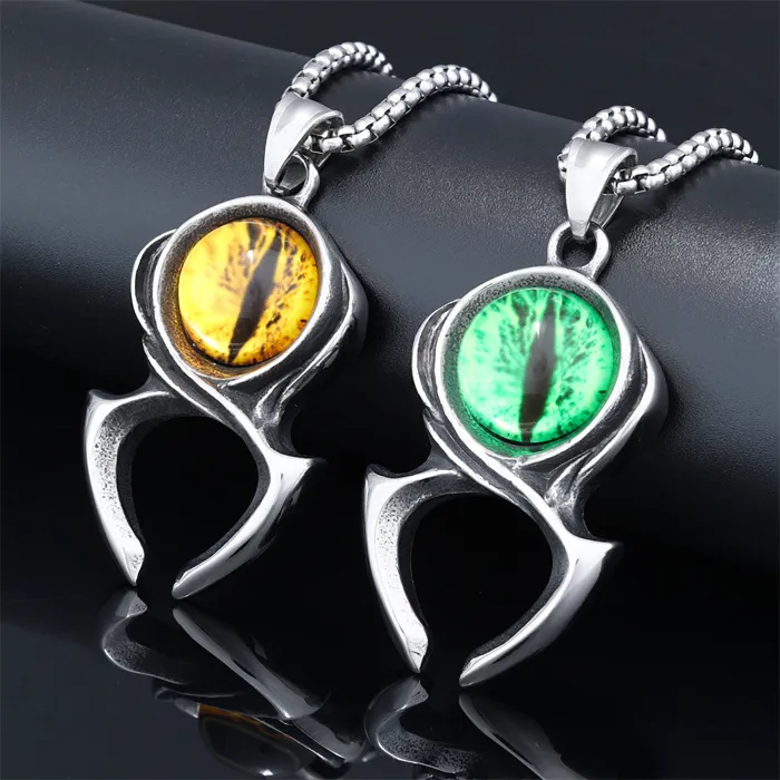 Wholesale Dark Aesthetic Evil Eye Pendant – Unique Gothic Necklace for Men & Women