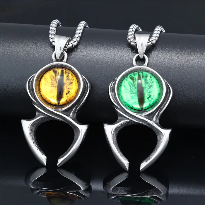 Wholesale Dark Aesthetic Evil Eye Pendant – Unique Gothic Necklace for Men & Women