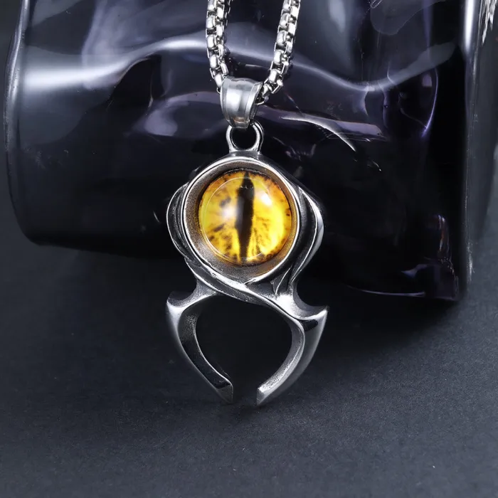 Wholesale Dark Aesthetic Evil Eye Pendant – Unique Gothic Necklace for Men & Women