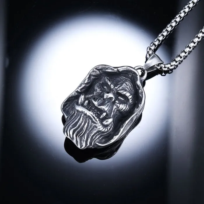 Hot-Selling Vintage Grim Reaper Pendant – Stainless Steel Gothic Necklace for Men
