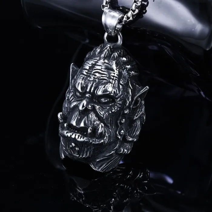 Punk Style Skull Head Pendant – Vintage Hip-Hop Stainless Steel Gothic Necklace