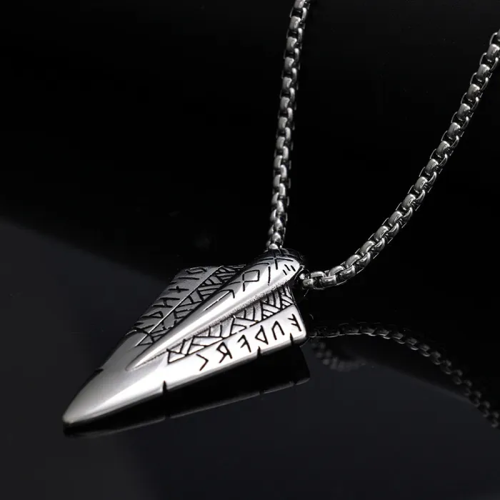 Trendy Viking Spearhead Pendant – Stainless Steel Norse Necklace (In Stock, Ready to Ship)