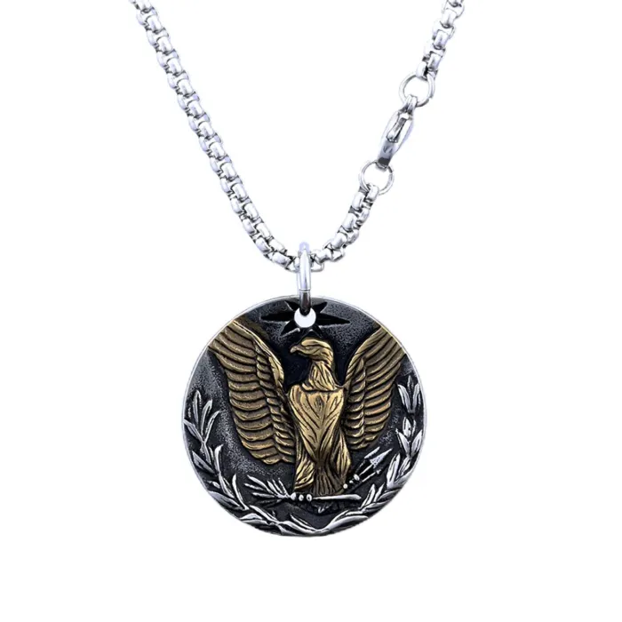 Eagle Pendant – Hip-Hop Vintage Necklace for Trendy Men | Creative Stainless Steel Design | Bulk Jewelry Supplier