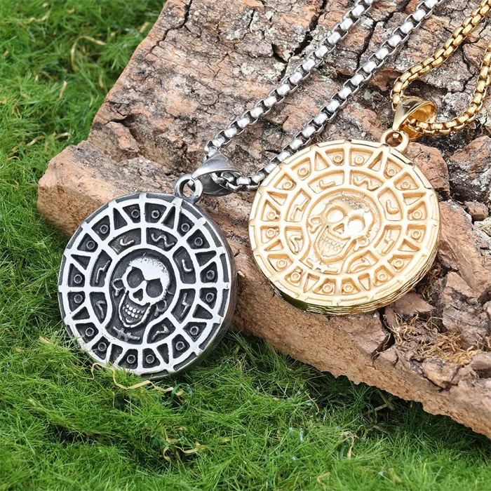 Vintage Pirate Ship Series Skull Pendant – Stainless Steel, Non-Fading, In Stock