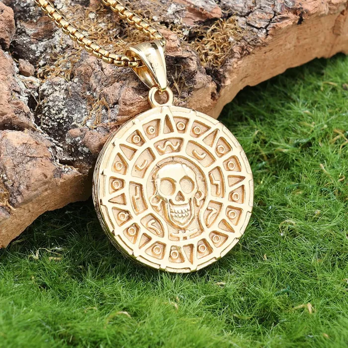 Vintage Pirate Ship Series Skull Pendant – Stainless Steel, Non-Fading, In Stock