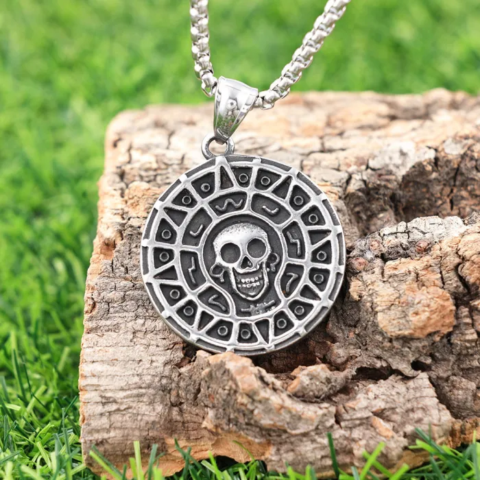 Vintage Pirate Ship Series Skull Pendant – Stainless Steel, Non-Fading, In Stock
