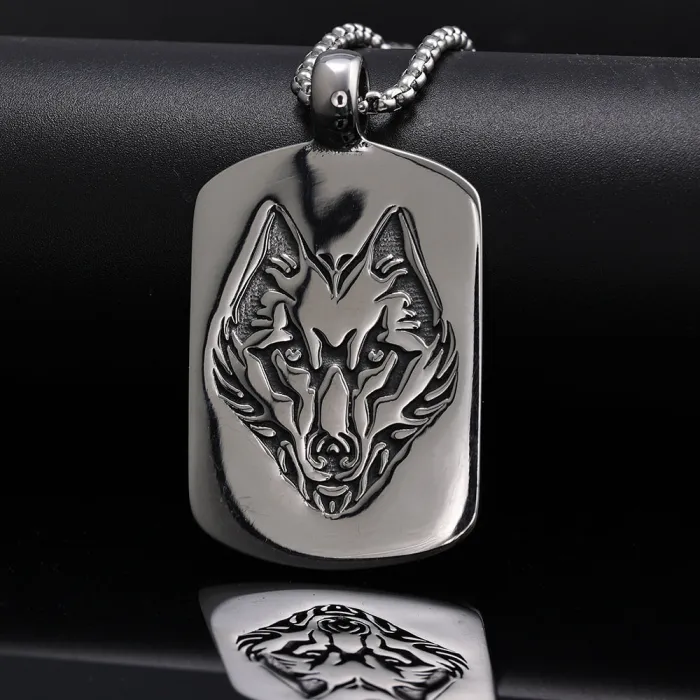 Wholesale Viking Wolf Head Pendant in Polished Stainless Steel | Nordic Wolf Necklace for Men | Factory Direct Supply | Bulk Viking Jewelry Supplier for Resellers & Online Stores