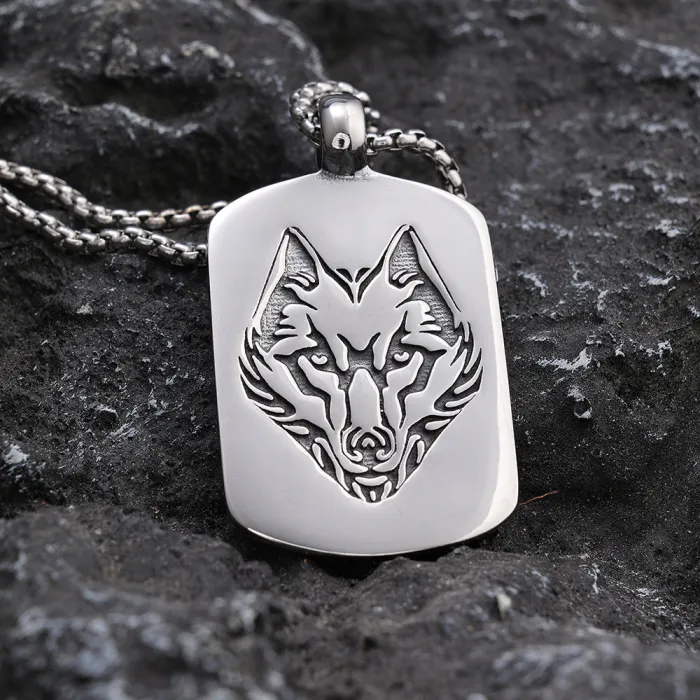 Wholesale Viking Wolf Head Pendant in Polished Stainless Steel | Nordic Wolf Necklace for Men | Factory Direct Supply | Bulk Viking Jewelry Supplier for Resellers & Online Stores