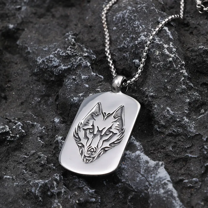 Wholesale Viking Wolf Head Pendant in Polished Stainless Steel | Nordic Wolf Necklace for Men | Factory Direct Supply | Bulk Viking Jewelry Supplier for Resellers & Online Stores