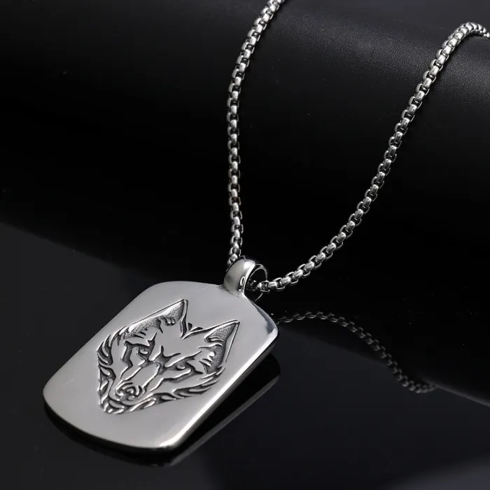 Wholesale Viking Wolf Head Pendant in Polished Stainless Steel | Nordic Wolf Necklace for Men | Factory Direct Supply | Bulk Viking Jewelry Supplier for Resellers & Online Stores