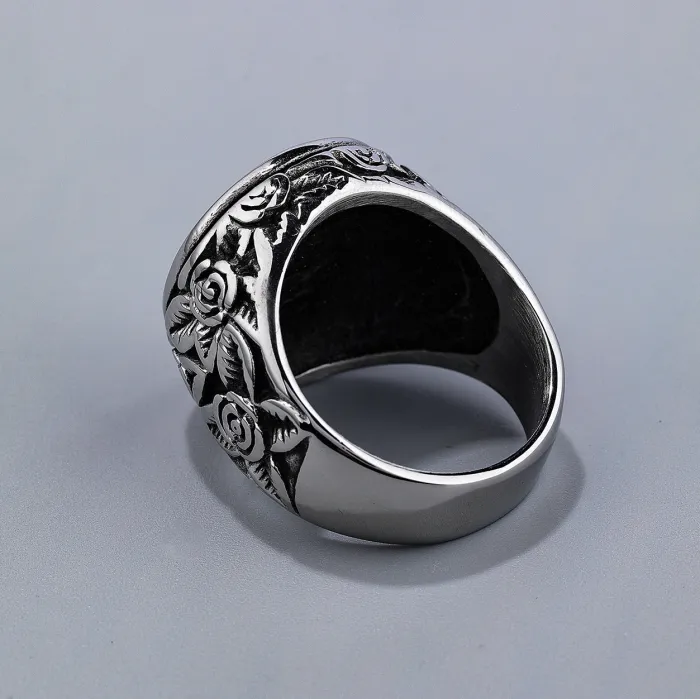 Masonic Rose Stainless Steel Ring for Men and Women | Elegant Freemason Symbol Design | Factory Price Fashion Jewelry | Ideal for Bulk Orders and Online Wholesale