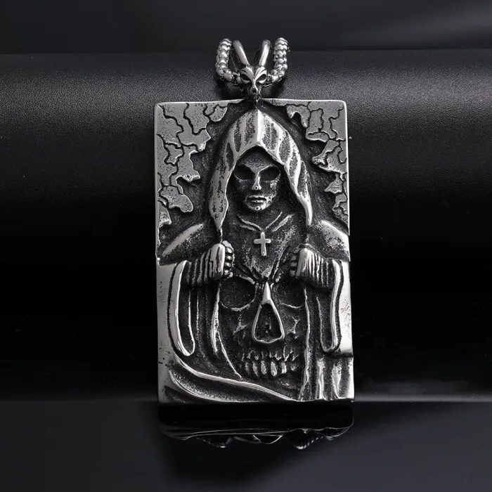 Reaper Pendant Wholesale – Fashion Unisex Vintage Stainless Steel Necklace | Factory Direct Skull Jewelry for Bulk Orders