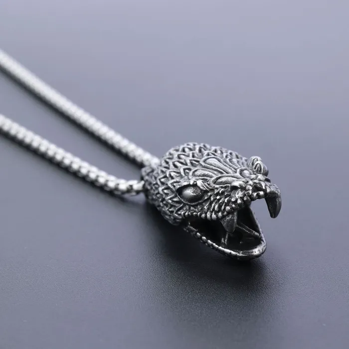 Polished Snake Head Pendant Wholesale – Unique Fashion Stainless Steel Jewelry | Factory Direct Supply for Bulk Orders & Resellers