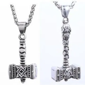 In-Stock Viking Thor's Hammer Pendant – Retro Bold Polished Stainless Steel Jewelry | No-Fade Design | Ideal for Bulk Purchase or Reseller Orders