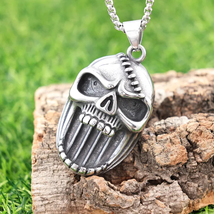 Trendy Long-Tooth Scar Skull Pendant | Retro Punk Stainless Steel Jewelry | Cross-Border Stock | Must-Have for Fashion-Forward Resellers