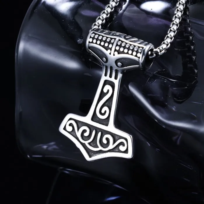 Wholesale Viking Pattern Thor's Hammer Necklace | Stainless Steel Trendy Pendant | Daily Wear Jewelry for Men | New Stock Available Now