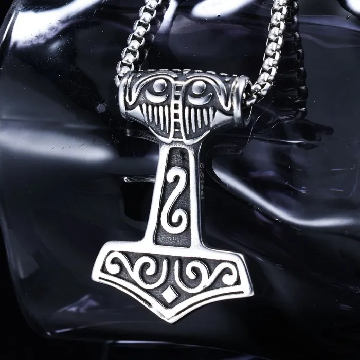 Wholesale Viking Pattern Thor's Hammer Necklace | Stainless Steel Trendy Pendant | Daily Wear Jewelry for Men | New Stock Available Now