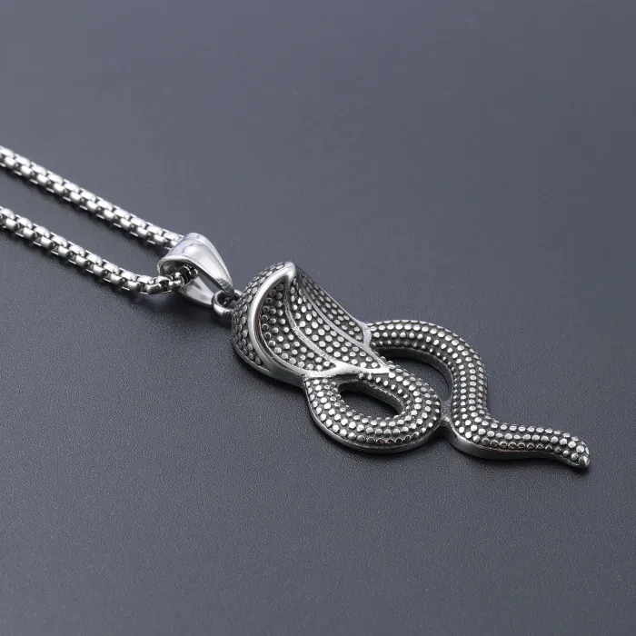 Factory Direct Eye-Catching Cobra Pendant for Men | Polished Stainless Steel Snake Necklace | Streetwear Fashion Jewelry | Available for Dropshipping & Bulk