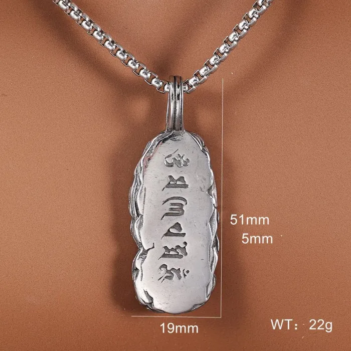 Polished Stainless Steel Vintage Pendant – Unisex Retro Couple Jewelry | Non-Fading Finish | Bulk Supply, Ideal for Gift Shops or Online Retail