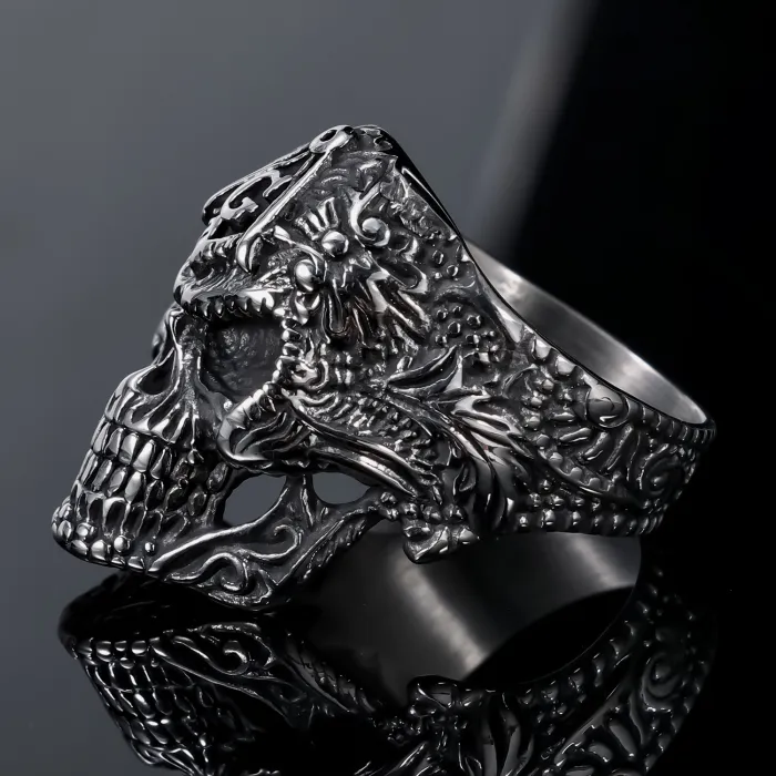 Bulk Punk Skull Masonic AG Ring for Men – Gothic Freemason Symbol Retro Style Stainless Steel Jewelry | Wholesale Supplier for Trendy Accessories