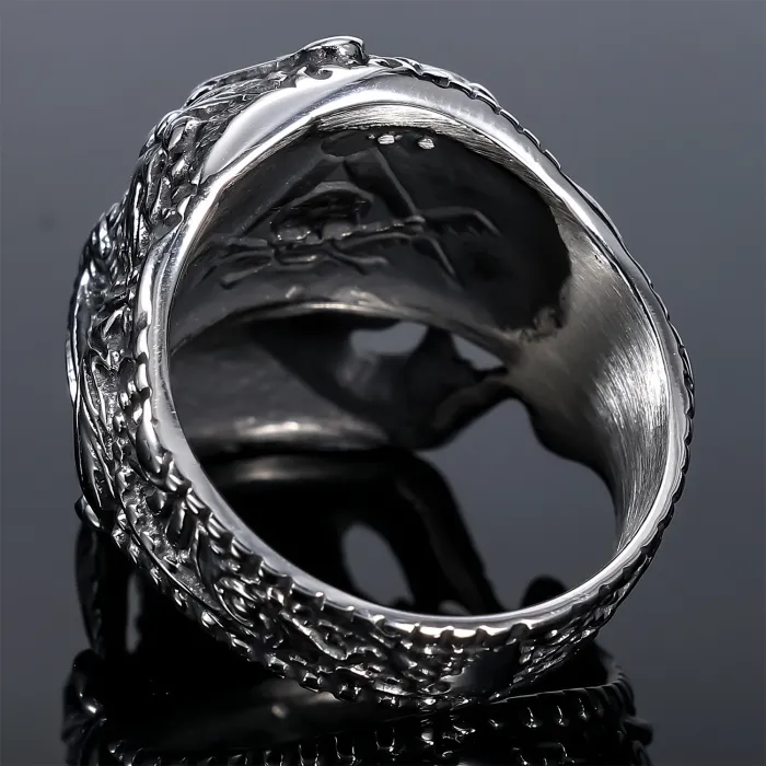 Bulk Punk Skull Masonic AG Ring for Men – Gothic Freemason Symbol Retro Style Stainless Steel Jewelry | Wholesale Supplier for Trendy Accessories