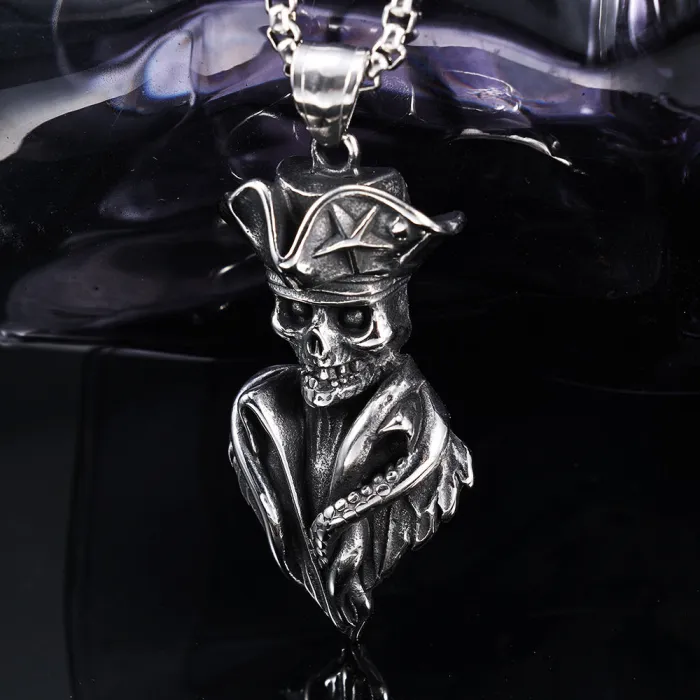 High-End Skull Street Style Pendant for Men & Women – Polished Stainless Steel Fashion Jewelry | Trendy Unisex Bulk Pendant Supplier