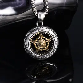 Vintage Motorcycle Tire Pendant – Factory Direct Retro Gold-Tone Stainless Steel Accessory | Bulk Fashion Jewelry for Trendy Resellers - Jewelryto