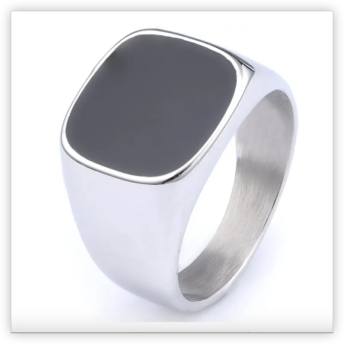Matte Black Resin Ring – Minimalist Street Style Stainless Steel Men’s Ring, Trendy Everyday Band