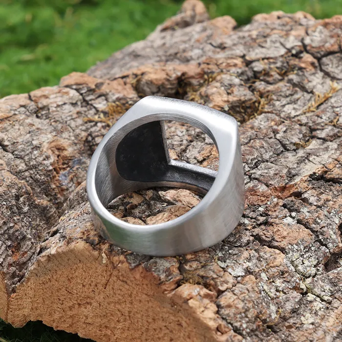 Geometric Bottle Opener Ring – Punk Style Hollow Stainless Steel Band for Men & Women, Minimalist Utility Jewelry