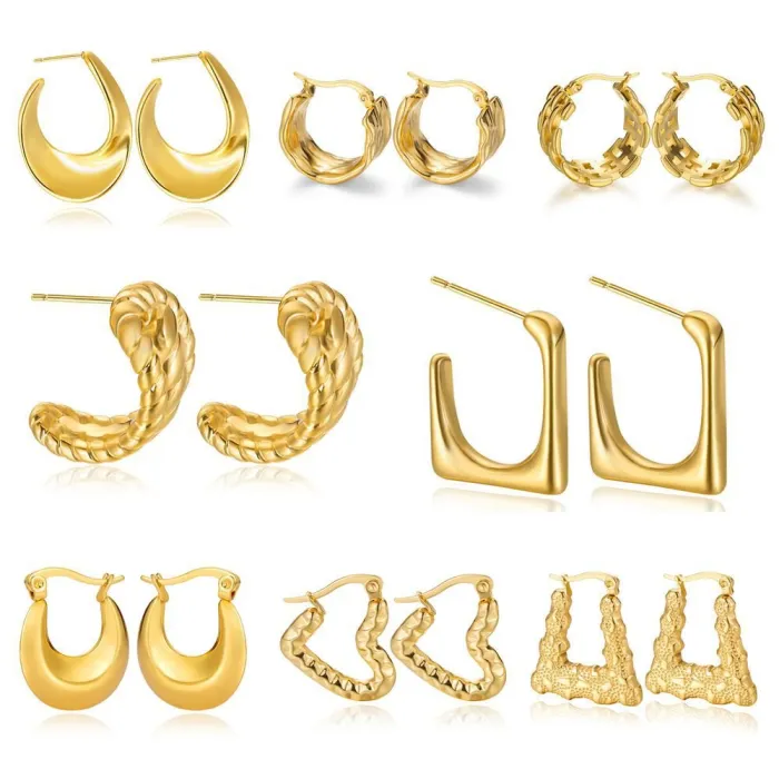 Hot-Selling INS Style Hoop Earrings – Minimalist Stainless Steel Clubwear Jewelry for Women