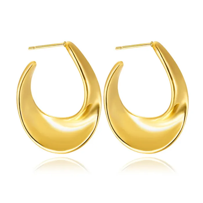 Hot-Selling INS Style Hoop Earrings – Minimalist Stainless Steel Clubwear Jewelry for Women