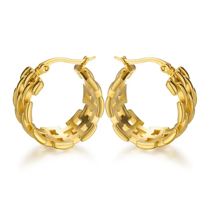 Hot-Selling INS Style Hoop Earrings – Minimalist Stainless Steel Clubwear Jewelry for Women