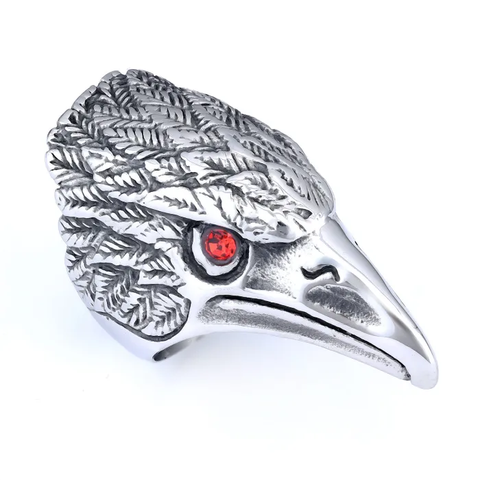 Men’s Eagle Head Ring – Stainless Steel Biker Style Animal Totem Ring, Bold & Edgy Statement Jewelry