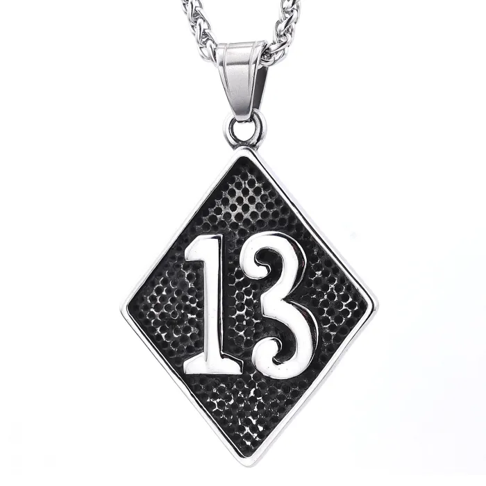 1% 13%ER Stainless Steel Pendant Necklace for Men – Gothic Punk Outlaw Symbol Jewelry | Biker Club Style Redefined
