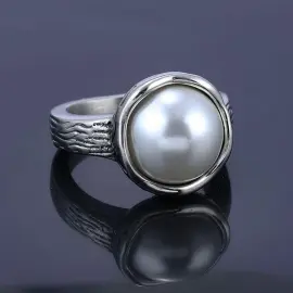 Minimalist Pearl Ring – Stainless Steel Jewelry for Women, Ready to Ship - Jewelryto